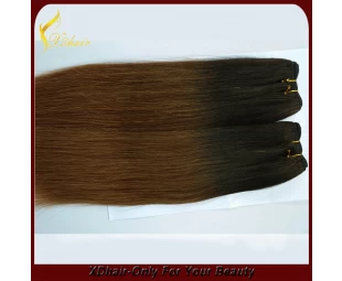Tres colores ombre tinte para el cabello / dip onda del pelo extensión del pelo humano rey virgen