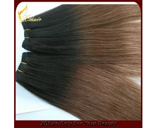 Tres colores ombre tinte para el cabello / dip onda del pelo extensión del pelo humano rey virgen