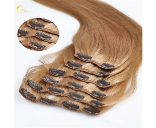Top Quality 100% Human Hair Smooth Silk Straight Clip In Hair Extensions