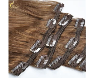 Top Quality 100% Human Hair Smooth Silk Straight Clip In Hair Extensions