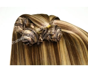 Top Quality Double Drawn piano color Clip In Hair Extension 8A Grade Brazilian Hair
