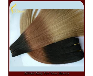 Top grade human hair extension dip dye weft 100g/pc