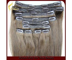 Topkwaliteit populairste groothandelsprijs maagdelijke clip in remy hair extensions