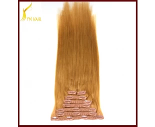 Top quality real human hair full set remy clip in extensions 500 gram