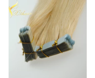 Top wholesale virgin Brazilian 100% human hair tape hair extensions curly 40 pieces
