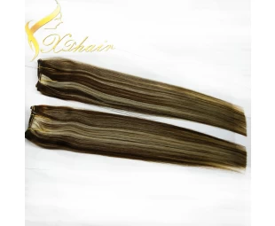 Two color mix human hair clip in extension piano color hair