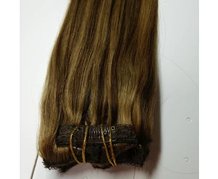 Two color mix human hair clip in extension piano color hair