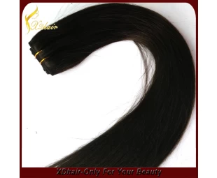 Unprocess onda extensão do cabelo humano cabelo reto de seda remy virgem preço de atacado