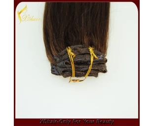 Unprocessed 5A Grade virgin human hair, Two tone Ombre color Brazilian human clip in hair extension