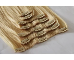 Unprocessed Wholesale Cheapest 100% Human Hair Full Head Clip On Hair Extensions 8 pcs