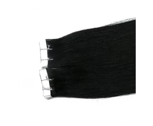 Unprocessed human ahir remy tape natural black hair for women