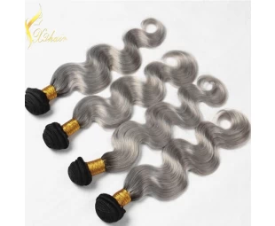Unprocessed virgin remy hair weave colored two tone 100% human hair extension wholesale pieces