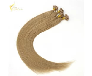 Virgin Unprocess High quality Silky Straight remy virgin european u tip hair extensions with diamond remy hair for white women