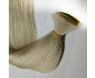 Virgin blond bulk hair extension malaysian hair color 613