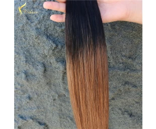 Wholesale 8A grade virgin european hair ombre color #1b T #6 straight human hair machine weft