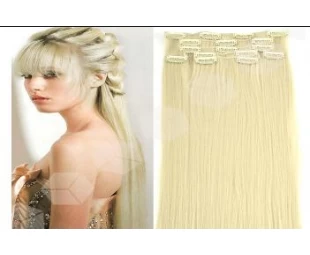 Wholesale Brazilian hair unprocessed virgin hair blonde double drawn clip in hair extensions for white women