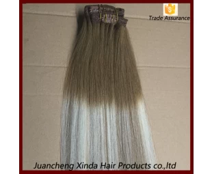 Wholesale Cheap Brazilian Two Tone Clip in Hair Extension Clip Hair Extensions