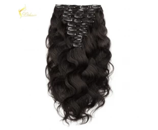 Wholesale Price Body Wave Piano Color Supreme Remy Brazilian Human Hair Clip In Hair Extensions For Black Women
