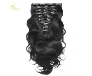 Wholesale Price Body Wave Piano Color Supreme Remy Brazilian Human Hair Clip In Hair Extensions For Black Women