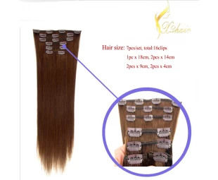 Wholesale Price Directly Factory Price Best Quality 100% Remy Human Hair 40 inch hair extensions clip in