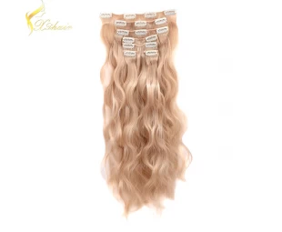 Wholesale best feedback 24 inch remy indian human hair extensions clip in straight