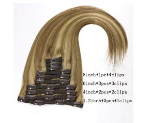Wholesale best grade quality double drawn 100% remy human hair clip in extensions