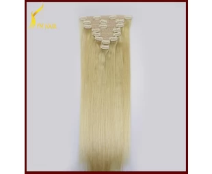 Wholesale best quality remy clip extensions double drawn cuticle hair straight