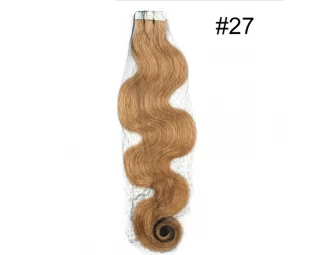 Wholesale body wave 100% virgin Mongolian hair tape human hair extensions