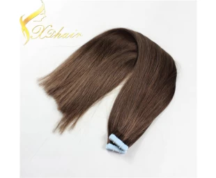 Wholesale double drawn high quality brazilian straight stick tape hair extension