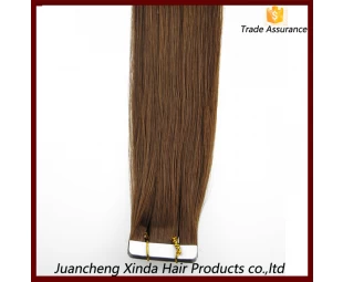 "Extensiones de cabello sedoso cinta recta remy europeo doble cara 20 Precio al por mayor