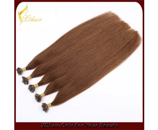 Wholesale price high quality 100% Brazilian nail tip human hair U tip hair extension