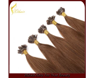 Wholesale price high quality 100% Brazilian nail tip human hair U tip hair extension