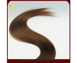 Wholesale price high quality 100% Brazilian virgin remy human hair weft dark brown double drawn hair weave