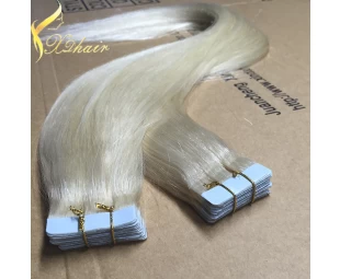 Wholesale price high quality light color double drawn remy blonde tape hair extension