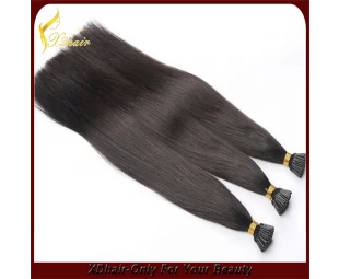 Wholesale price hot sale Brazilian virgin remy hair silky straight wave double drawn I tip hair extension stick tip human hair