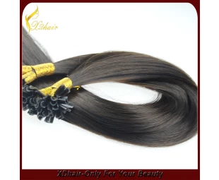 Wholesale price pre bonded human hair extension double drawn hair