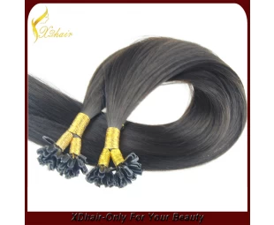 Wholesale price pre bonded human hair extension double drawn hair