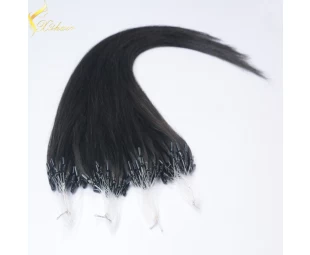 Wholesale price top quality silicone micro rings double drawn micro ring hair extension curly