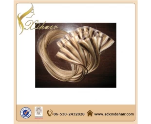 Wholesale raw unprocessed remy tape in human hair extentions straight hair 20 22 24 26 inch tape in hair extentions