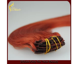 XINDA Factory Price 6A Unprocessed Red Clip In Human Hair Extension