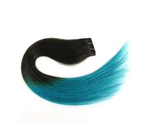 aliexpress 1# black color indian temple hair skin weft 100% virgin brazilian indian remy human hair PU tape hair extension