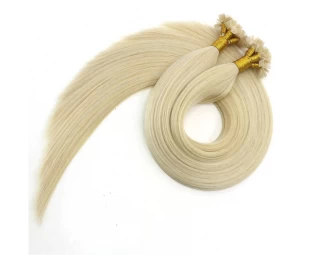aliexpress china blonde color 60# cut from one donor 100% virgin brazilian remy human hair flat tip hair extensions