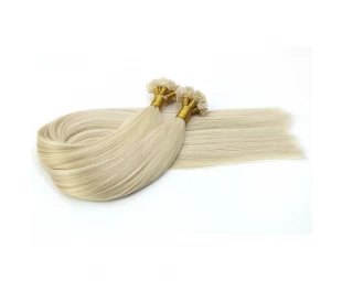 aliexpress china blonde color 60# cut from one donor 100% virgin brazilian remy human hair flat tip hair extensions