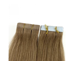 aliexpress wholesale 8a grade brown indian temple hair skin weft 100% virgin brazilian remy human hair PU tape hair extension