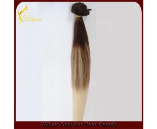 бразильский прямо Ombre цвет Реми зажим для волос в расширении человеческих волос