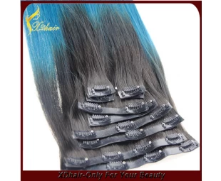 cheap 100% human hair clip in hair extension