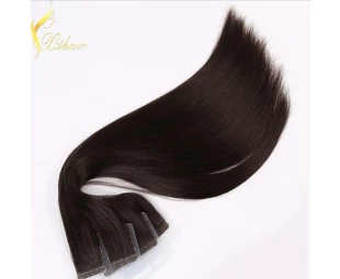 double drawn 100% virgin remy human hair black color tape hair extension