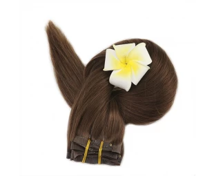 double drawn clip in human hair extension top quality clip hair extension