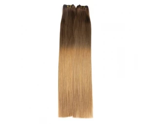 dropship ombre color 100% Brazilian virgin remy human hair weft double drawn double weft silky straight wave hair weave