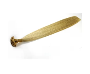 european human remy blond color flat tip hair extension